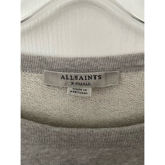 AllSaints Paloma Twist Front Sweatshirt Grey Marl Size XS - Picture 6 of 9